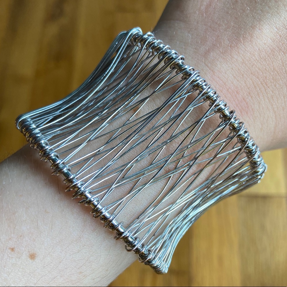 Wire Cuff Silver Bracelet